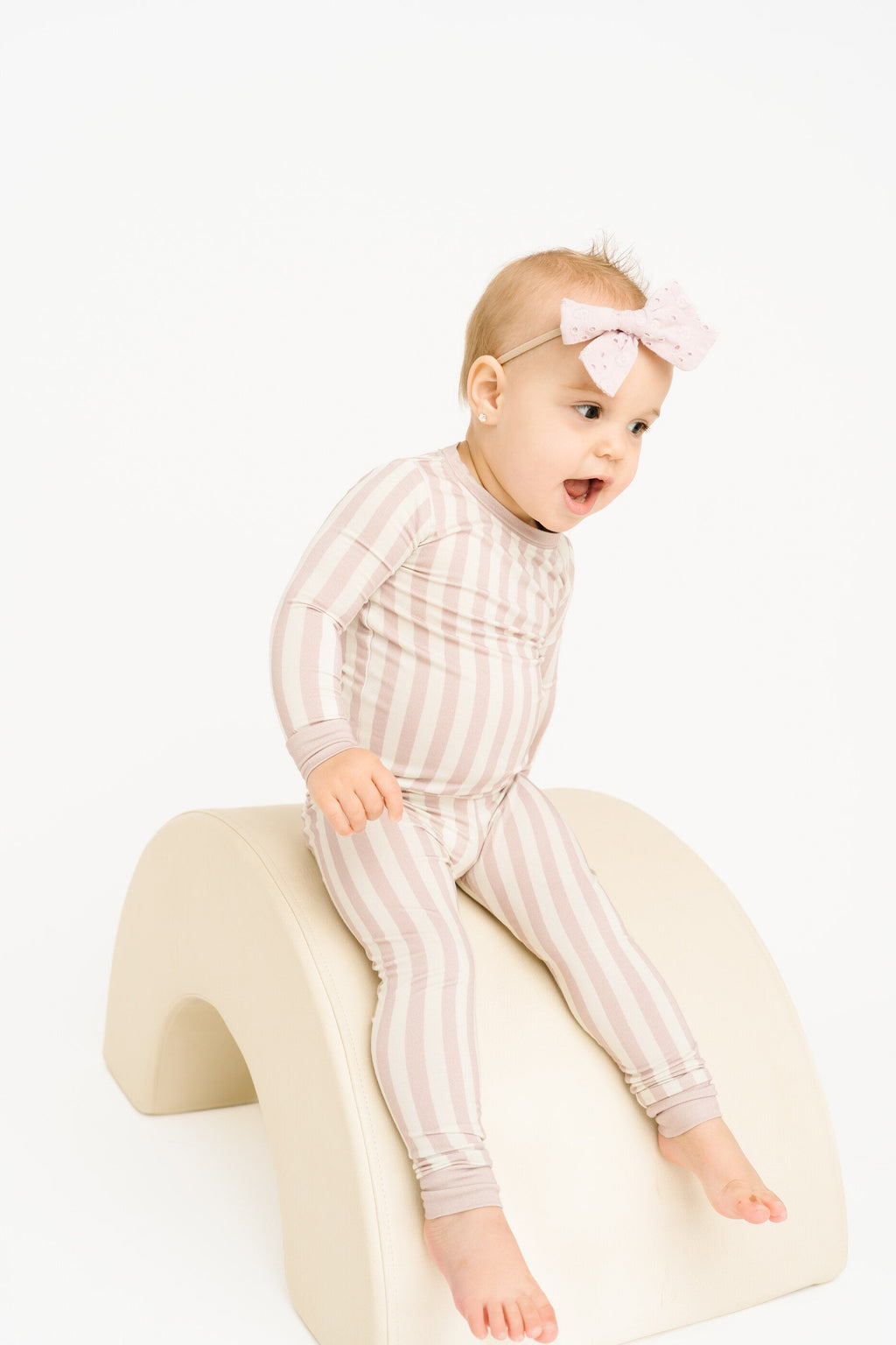 Blush Stripe Bamboo Set
