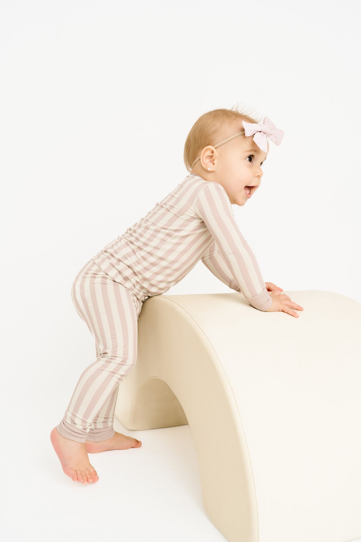 Blush Stripe Bamboo Set
