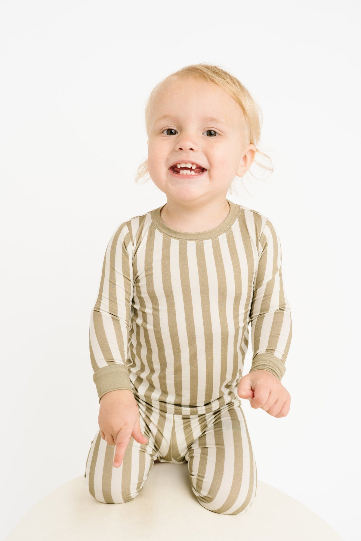 Olive Stripe Bamboo Set