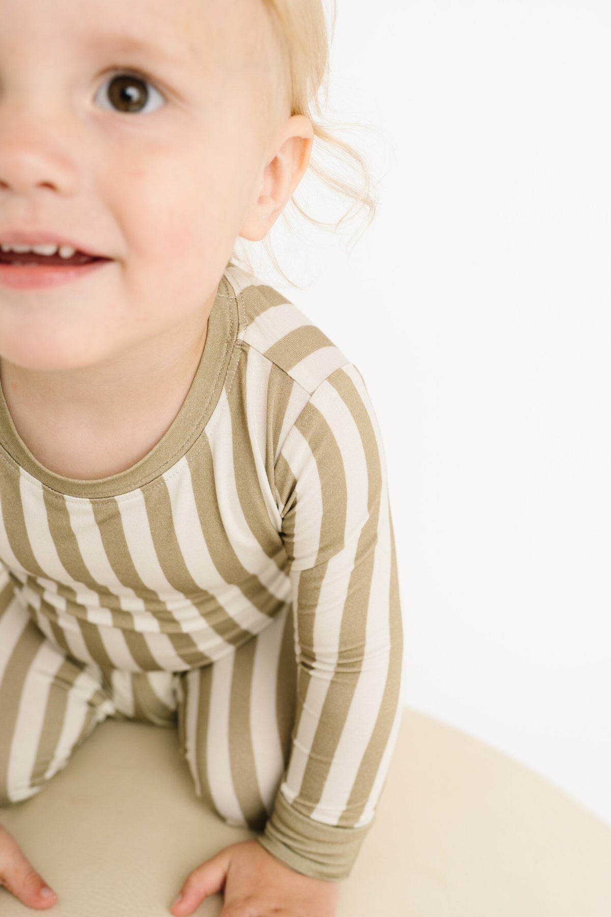 Olive Stripe Bamboo Set