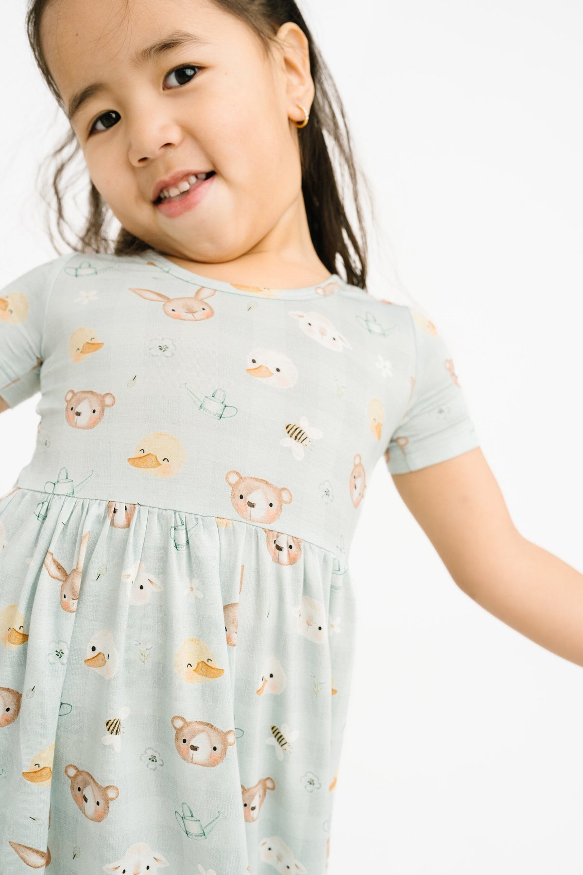 Springtime Pals Short Sleeve Bamboo Dress